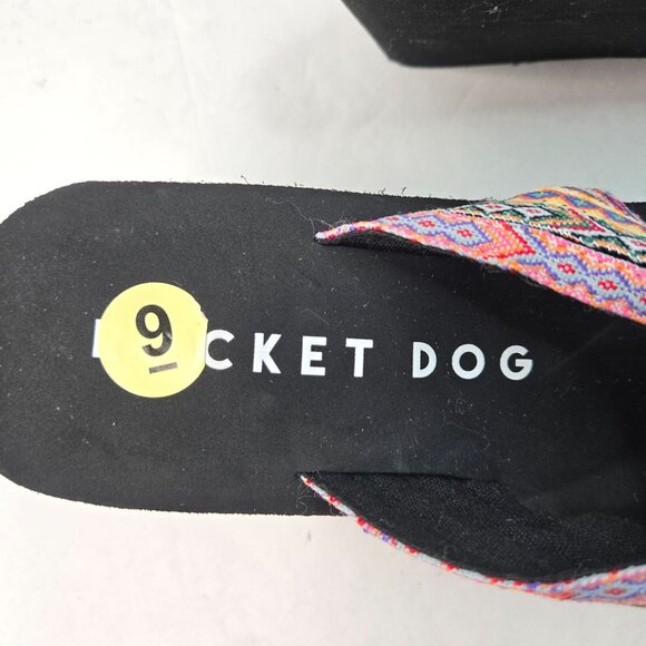 Platform Thong Sandals Sz 9 Boho Southwestern Open Toe Y2K High Wedge Flip Flops - Picture 9 of 10